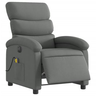 vidaXL Sill&oacute;n Reclinable De Masaje El&eacute;ctrico Tela Gris Oscuro Vidaxl
