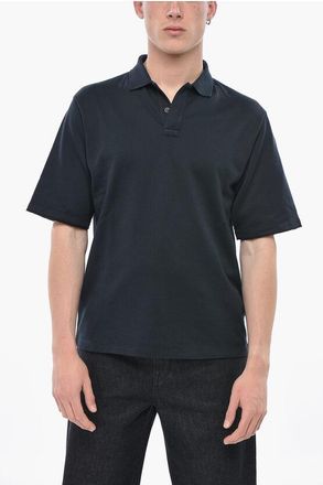 Stone Island Two-Button Cotton Polo With Tone-On-Tone Logo Print size M