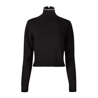 Nina Ricci Turtlenecks, female, Black, XL, Beaded Turtleneck