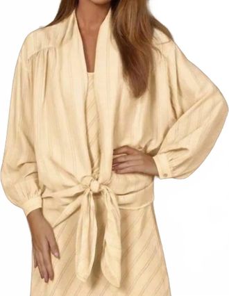 Maven West Tie-Front Shawl Jacket In Butter