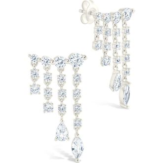 Sterling Forever Adrian Cubic Zirconia Drop Earrings in Silver at Nordstrom