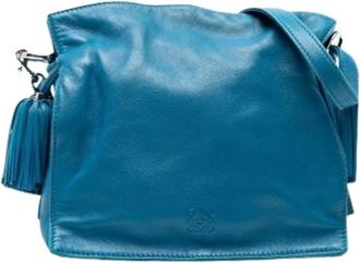Loewe Pre-owned Cross Body Bags, female, Blue, Size: ONE SIZE Pre-owned Leather Crossbody Bag