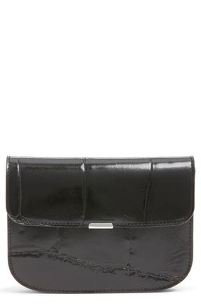 Christophe Lemaire Soft Tab Patent Leather Wallet in Espresso at Nordstrom