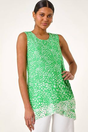 Roman Spot Print Asymmetric Vest Top