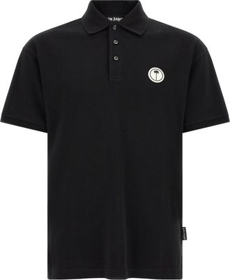 Palm Angels Black Logo Shirt Collar Polo