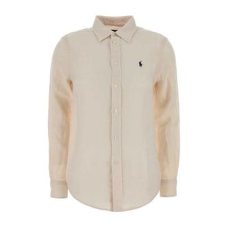 Polo Ralph Lauren Shirts, female, Beige, Size: XL Sand linen shirt