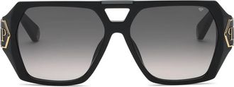 Philipp Plein Plein Brave Zonnebril - Dames - Zonnebrillen - Zwart - ONE Size - Accessoires