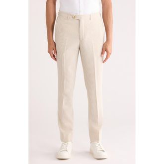 Scotch & Soda Striped Seersucker Suit Pants in Tan/white at Nordstrom Rack, Size 40 X R