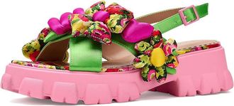 Blue by Betsey Johnson Jeromy Womens Sandals Green Floral : 9.5 M, Synthetic