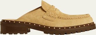 Golden Goose Jerry Rock Suede Penny Loafer Mules