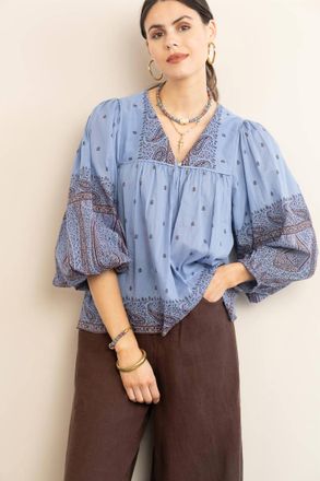 Antik Batik Johri Blouse In Blue