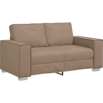 vidaXL Vidaxl - Sof&aacute; Loveseat De 120 Cm Con Coj&iacute;n Capuchino Cuero Sint&eacute;tico