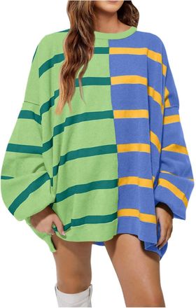 Generic Womens Jumper Wool Blend Lightweight Jumpers Chunky Knit Long Sleeve Tops Loose Pullover Fall Tunic Shirt Winter Sweatshirt Basic Shirts Knitwear Hall