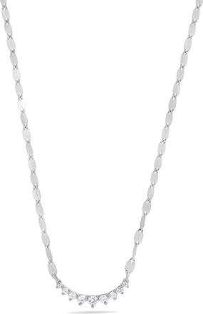 Lana Jewelry 14K Gold Mini Curved Diamond Pendant Necklace in White Gold at Nordstrom