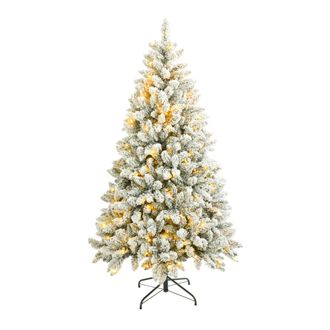 Mobili Rebecca Mobili Rebecca - Rebecca Mobili &Aacute;rbol De Navidad Nevado Abeto Blanco 180 Cm 850 Ramas De Grosor Con 300 Luces Led Inc