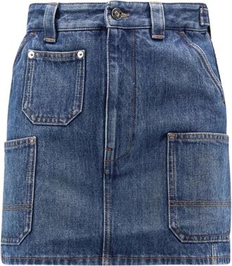 Givenchy Rokken, Dames, Blauw, S, Katoen, Mini Cargo Rok