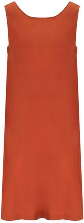 Max Mara Baksteenrood Mouwloze Strandjurk - Dames - Korte kleedjes - Oranje - XS - Katoen - Kleedjes