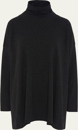 Eskandar Side Paneled Scrunch-Neck Top (Long Length)