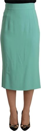 Dolce & Gabbana Pencil Cut Midi Rok - Dames - Midirokken - Groen - 3XL - Rokken