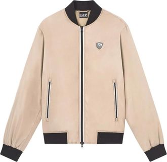 Emporio Armani Bomber con zip e patch logo - - Jackets - Uomo - Marrone - S