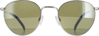 Serengeti Eyewear Round Shiny Silver Mineral Polarized 555nm Hamel