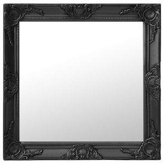 vidaXL Espejo De Pared Estilo Barroco Negro 60x60 Cm Vidaxl
