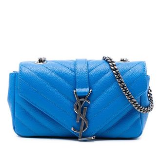 Saint Laurent Pre-owned Saint Laurent Baby Grained Calfskin Chevron Classic Monogram Chain Bag DMR399289A.1015