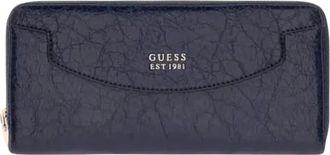 Guess Antonia SLG Zip Around Portemonnee - Dames - Portefeuilles - Blauw - ONE Size - Accessoires