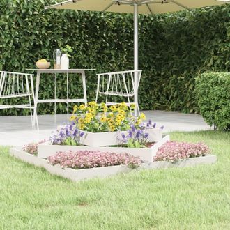 vidaXL Vidaxl - Jardinera Madera Maciza De Pino Blanco 112x112x27 Cm
