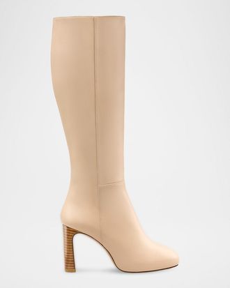 Stuart Weitzman 90mm Babette Leather Knee-High Platform Boots