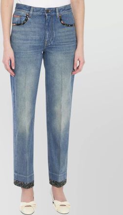Valentino Garavani floral print straight leg jeans