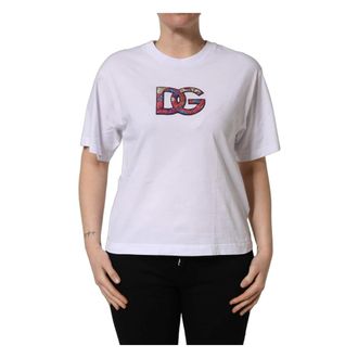 Dolce & Gabbana T-Shirts, female, White, Size: XS Crew Neck T-shirt
