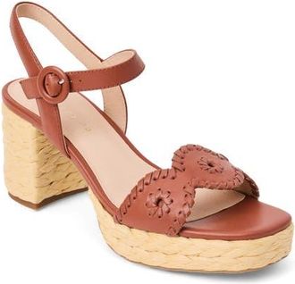 Jack Rogers Laurin Ankle Strap Platform Sandal in Luggage at Nordstrom, Size 9.5