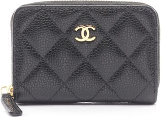 Chanel Black Leather Coin Purse/Coin Case (Pre-Owned)