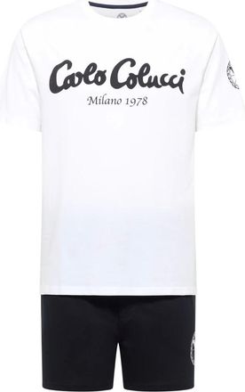 Carlo Colucci Nachtkleding, Heren, Wit, L, Tweed, Pyjama