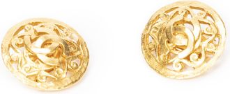 Chanel CC Round Clip On Earrings Oorbellen