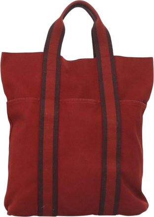 Hermès Fourre Tout Red Canvas Handbag (Pre-Owned)