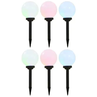 Berkfield Home Outdoor Solar Lamps 6 pcs LED Spherical 20 cm RGB in White