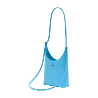 Courr&egrave;ges Womens Melt Shoulder Bag Blue Calfskin