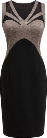 Joseph Ribkoff Womens Sleeveless Knee-Length Dress In Black & Bronze