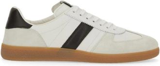Tom Ford Lage leren en su&egrave;de sneakers - Heren - Sneakers - Wit - 41 EU - Su&egrave;de - Schoenen