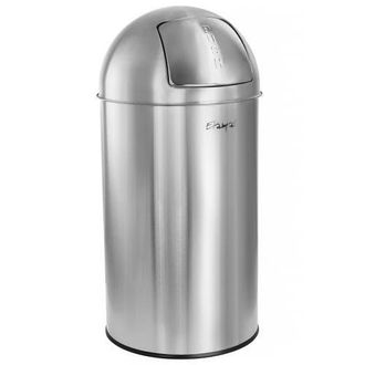 Elama 50 Liter Large 13 Gallon Push Lid Stainless Steel Cylindrical Home and Kitchen Trash Bin in Silver at Nordstrom