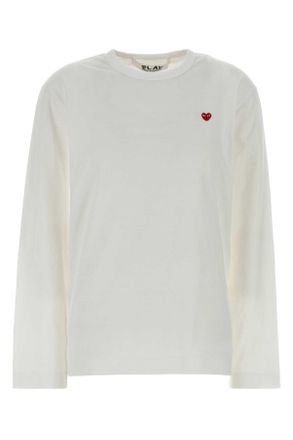 Comme Des Gar&ccedil;ons White Cotton T Shirt