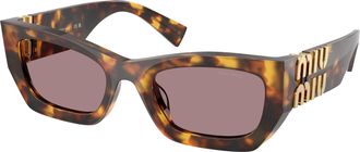 Miu Miu Light Purple Brown Cat Eye Ladies Sunglasses MU 09WS 14L20I 53