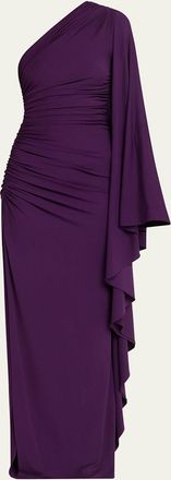 Michael Kors Draped One-Shoulder Column Gown