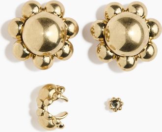 H&M 4-teiliges Set mit Bl&uuml;tenohrringen - Gold