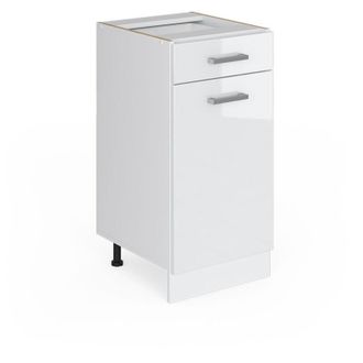 Vicco Mobiletto base per cucina R-Line, Bianco lucido, 40 cm, pl Rovere