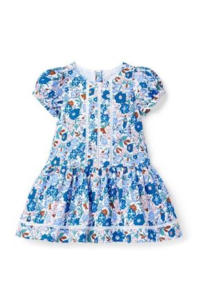 Janie and Jack Floral Corduroy Dress in Blue at Nordstrom, Size 18-24M