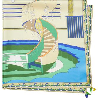 Tory Burch The Pool Square Silk Scarf in The Pool Square Blue at Nordstrom