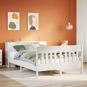 Berkfield Home Bookcase Bed without Mattress White 140x190cm Solid Wood Pine | Size: 140x190 cm